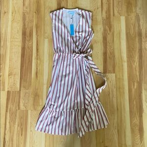 Draper James Striped Faux Wrap Tank Dress